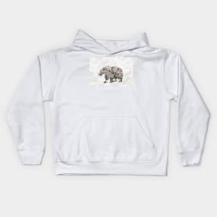 Double Exposure: Bear and Flowers Kids Hoodie